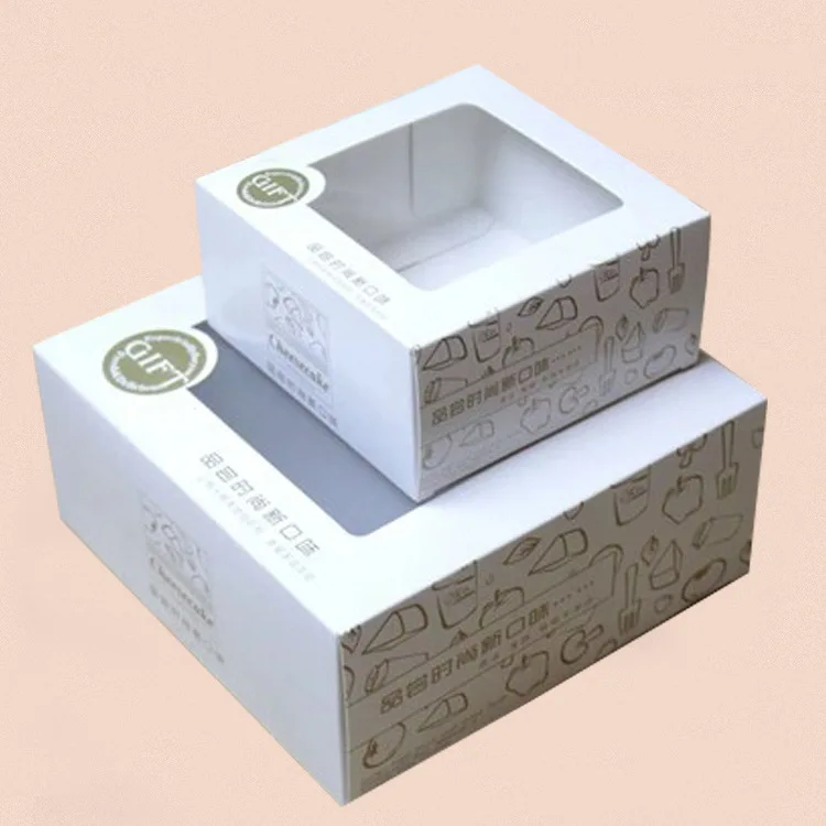 BESTONZON 50 piezas Luna Cake Cajas Cuadradas Hornear Plástico Oro Huevo Oro-Yolk Puff Caja de Embalaje para Pastelería Queso Pastel Postre 