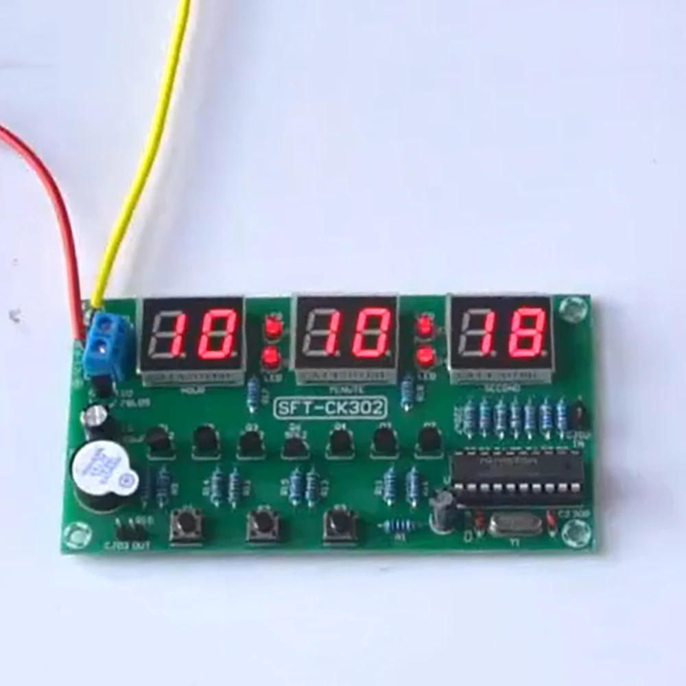 6 бит с источником питания от постоянного тока, 6 V-12 V светодиодный электронный модуль часы будильник Обратного Отсчета Секундомер многофункциональная цифровая электронная плата часов