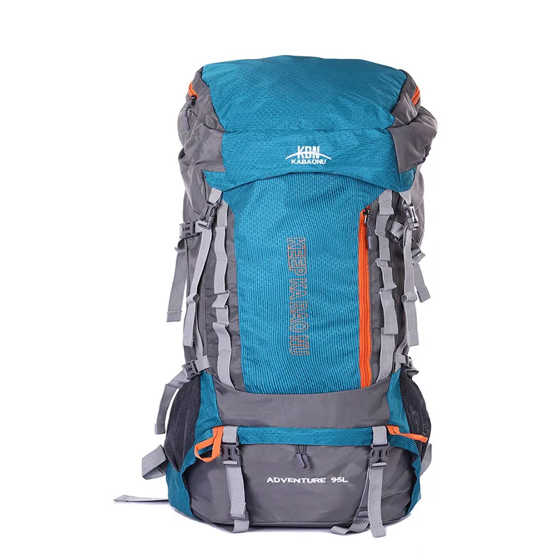 Sheng lun lai 95L нейлоновый рюкзак Водонепроницаемый Прочный Мужской рюкзак поясной защитный ремень износостойкая сумка рюкзак для путешествий - Цвет: Sea Green