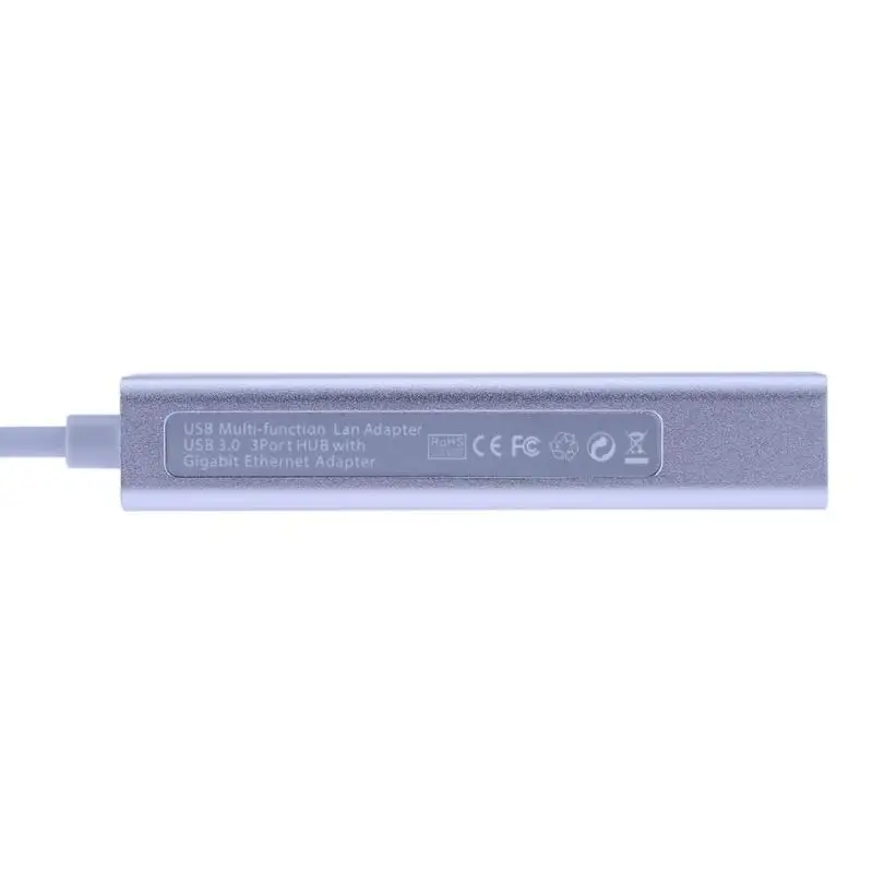 USB 3,0-3x USB 3,0 концентратор с RJ45 Gigabit Ethernet Алюминиевый адаптер
