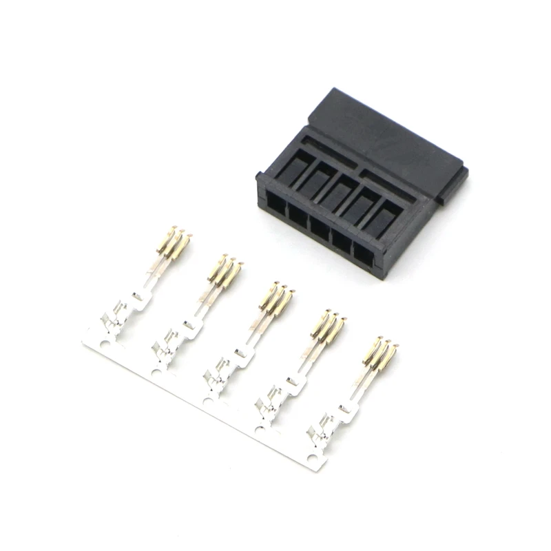 Черный прямой разъем питания SATA 15Pin с 5 шт. бесплатных штырьков для