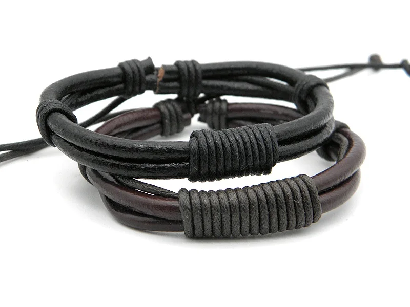 2019 Stylish Men's Real Leather Braided Hemp Bracelets Handmade Vintage Rope Chain Wrap Bracelet Jewelry Gifts Factory Price | Украшения