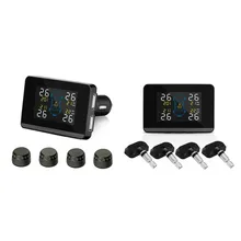 Car Wireless TPMS Tire Pressure Monitoring System with 4 Sensors LCD Display Monitor Cigarette Lighter