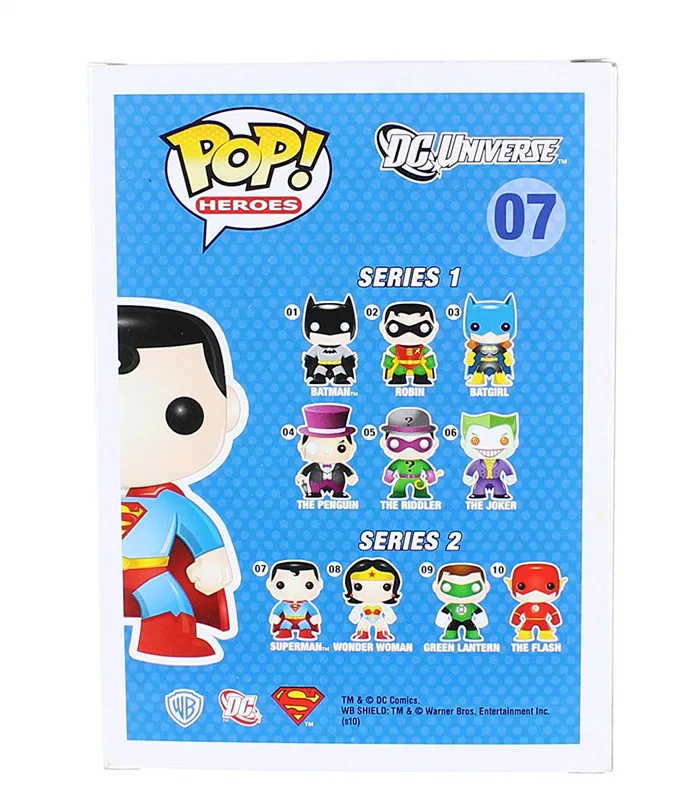 Exclusive FUNKO POP Official DC Comics: Heroes Superman Chase Metallic Variant #07 Vinyl Action Fig