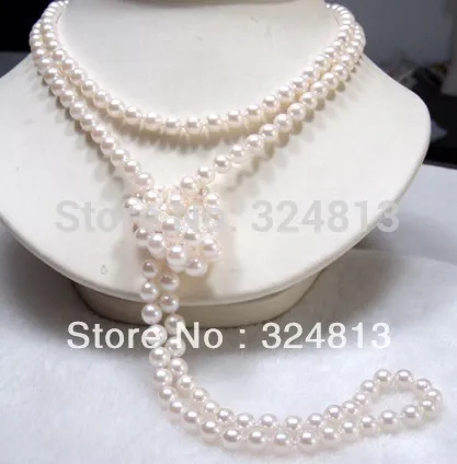 

true 7-8MM white freshwater pearl necklace 50 inches
