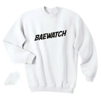 

Baewatch Printed Shirt Bae Hot Girl Swag Graphic Print Slogan Top Crewneck Sweatshirt Unisex sweatshirt greys jumper