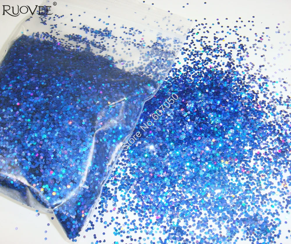 50 г x 1 мм Лазерная голографическая Королевская Синяя Ослепительная шестиугольные блестки Spangle форма для украшения ногтей и блестки для ногтей