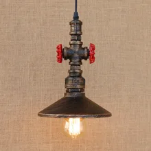 Loft Style Iron Water Pipe Lamp Retro Edison LED Pendant Light Fixtures Dining Room Hanging Lamp