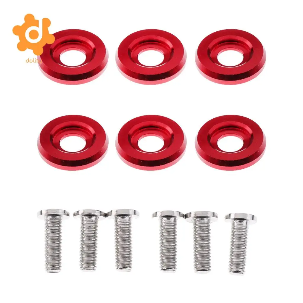 dolity 6 Set M6x20mm Aluminium License Plate Frame Bumper Bolt Screw Kits