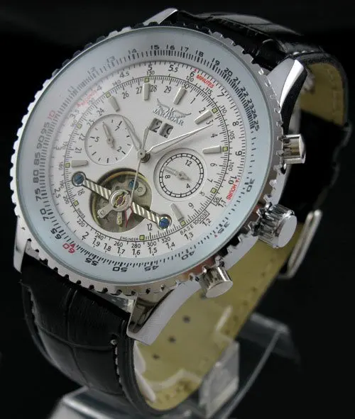 

Mens Tourbillon Automatic Mechanical 5 Hands Multi Function Fashion Watch freeship