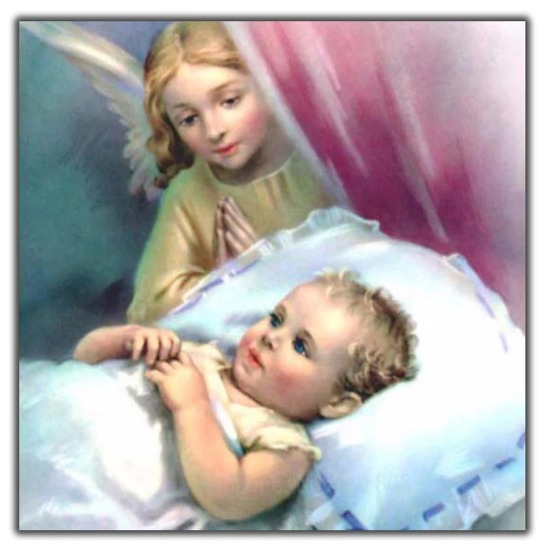Diy Diamond Painting Cross Stitch Angels Sleep In Their Babies