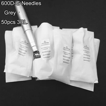 

Grey 50pcs 600D-G Permanent Makeup Needles 3rl Lips Eyebrow Makeup Machine Cartridge needles for permanent machine pen