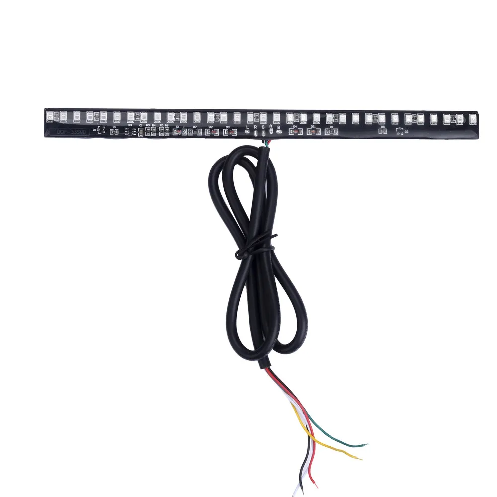 

Universal 33 SMD LED Motorcycle Sequential Taillight Brake Stop Light Daytime Running lights Turn Signal Light Strip