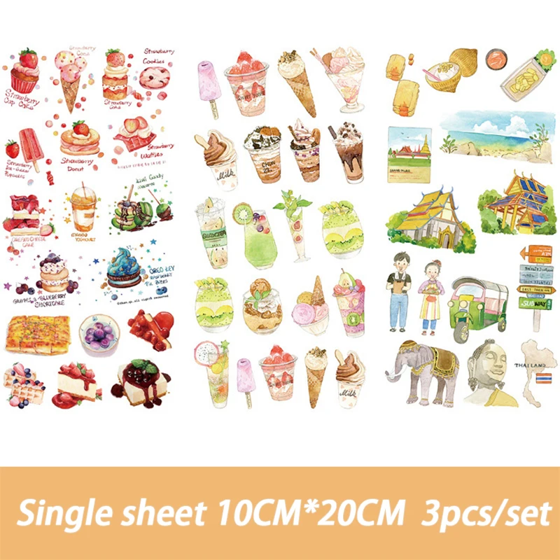 

Cute Cartoon Bangkok Food Memo pad Stickers Posted It Kawaii Planner Scrapbooking Stationery Sticker Escolar School Supplies
