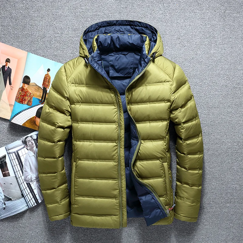 

2019 New Winter Warm White Duck Downs Jacket Men Outwear Thick Snow Parkas Hooded Coat Male Casual Thermal Downs Jacket Men