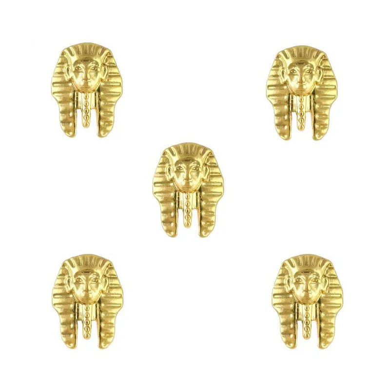 

10pcs Egyptian Pharaoh Egypt Theme 3D Gold Nail Art Alloy Manicure Shop Supply