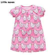 Little maven children brand clothes 2017 new summer baby girls clothes kids Cotton small duck print