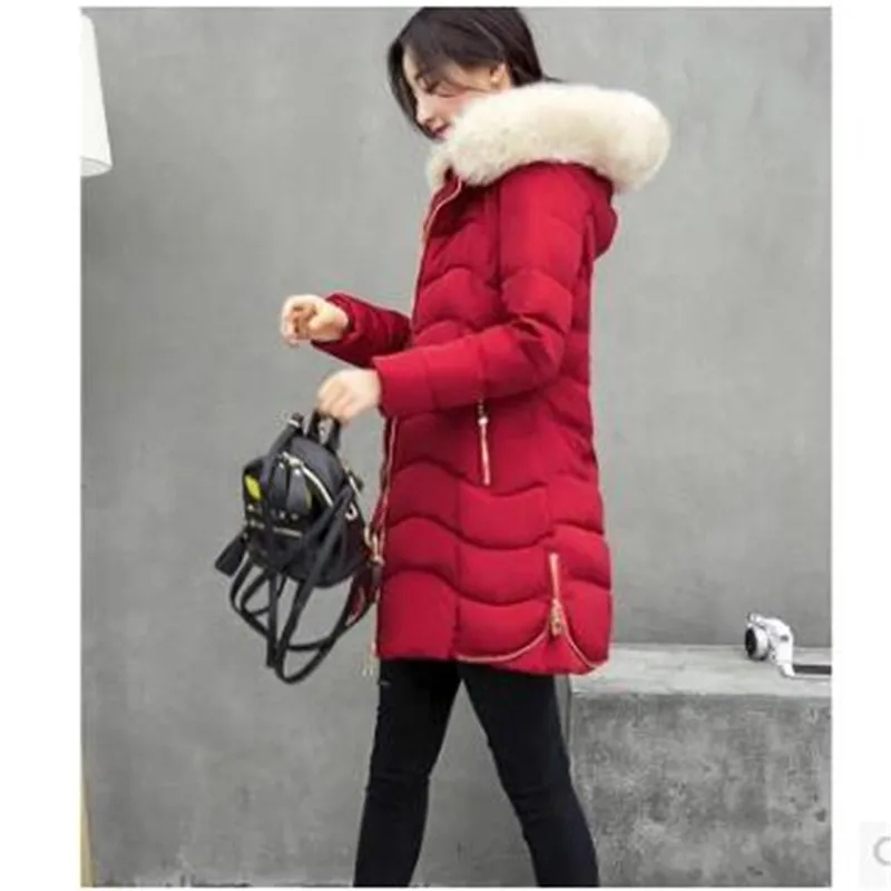 Высокое качество Топы Женские базовые пальто новая Корейская версия с капюшоном зимняя куртка пальто студенческий темперамент теплая хлопковая одежда 795