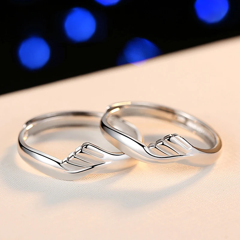 SHANICE 925 Silver Open Ring Wedding Ring Shellhard Lovers Crystal Couple Rings Set For Men Women Jewelry Engagement Wedding