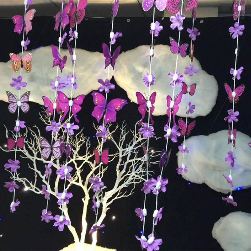 Us 1 78 10 Off 1pcs 1 5mcolorful Butterfly String Curtain Of Sitting Room Porch Partition Door Curtain Decorate Tion Creative Backgrou In Party Diy