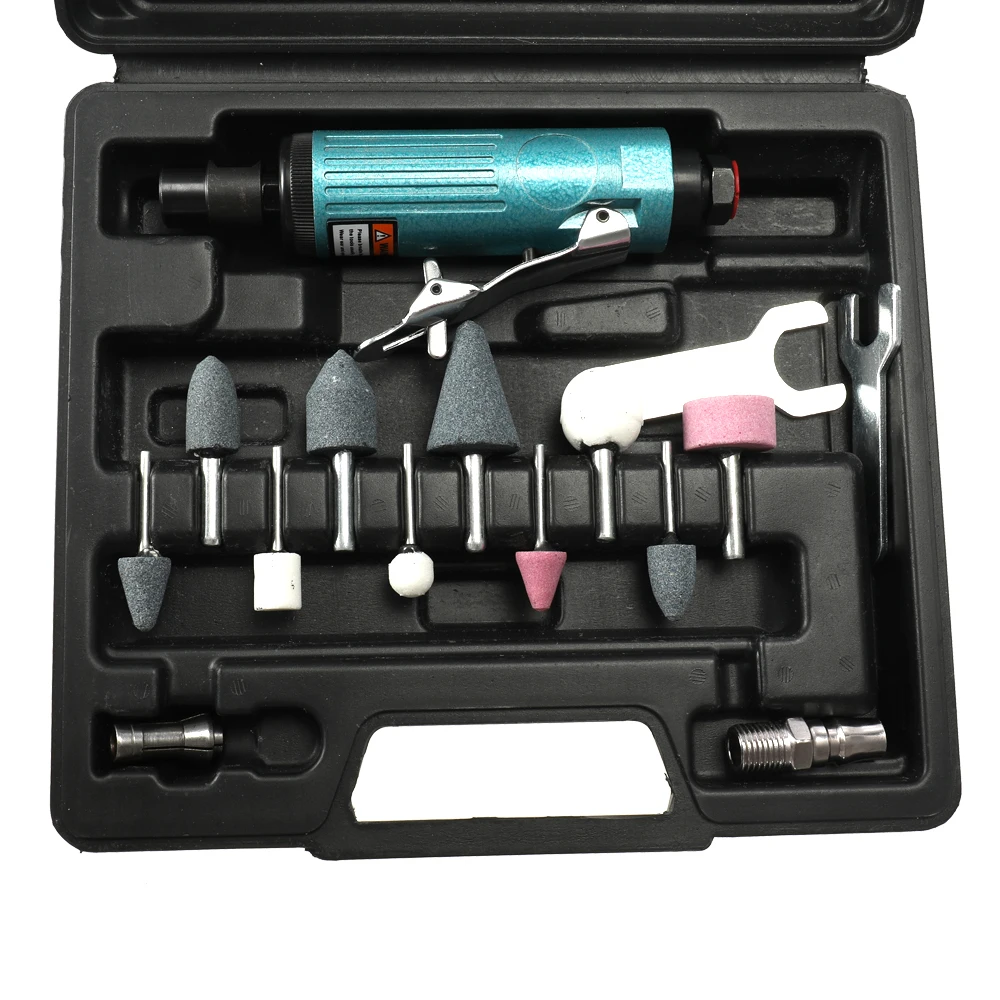 Meterk 16pcs Metal Engraving Polishing Machine Air Die Grinder Grinding Mill Kit Pneumatic Tool