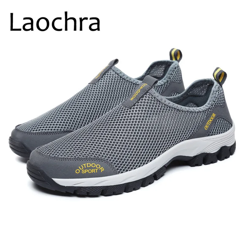 

LAOCHRA Big Size 47 48 Men Outdoor Spring Sneakers New Arrival Breathable Mesh Shoes For Males Cheap Slip-on Free Fitness Shoes
