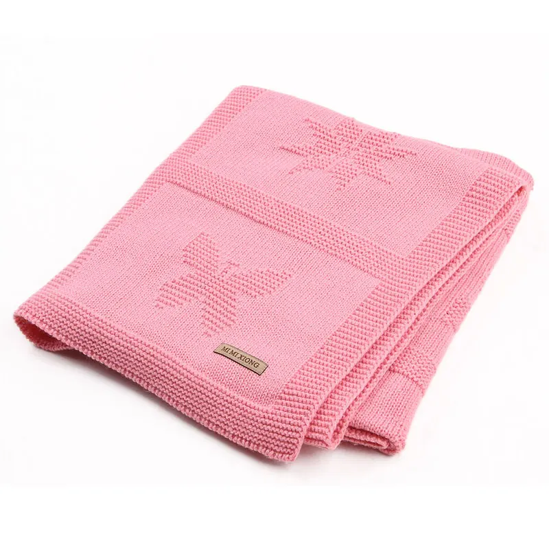

Cute Infant Baby Blanket Newborn Soft Kid Swaddling Wrap Bedding Blankets Flower Knitted Children Stroller Linens 95*75cm