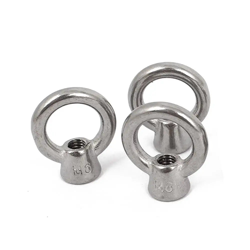 

5 Pcs M6/6mm 304 Stainless Steel Lifting Eye Bolt Nut Silver