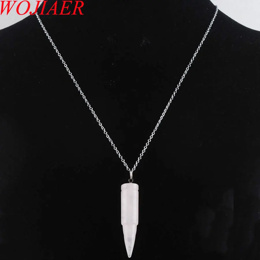 

WOJIAER Chain Healing Point Chakra Rose Quartzs Bead Pendant For Necklace 18.5 Inches PN3440