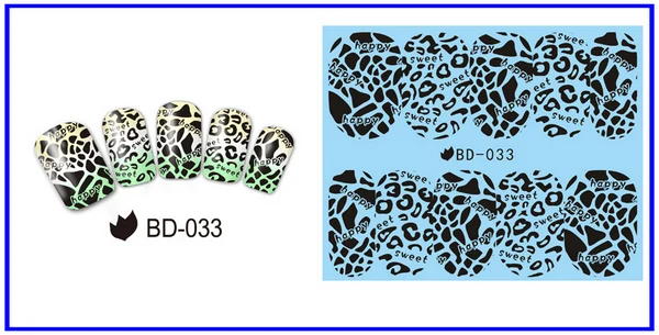 UPRETTEGO 12 упаковок/lot дизайн ногтей воды Наклейка ползунок наклейки черная черепаха оболочки куртка с принтом тигра и леопарда; кожи BD025-036