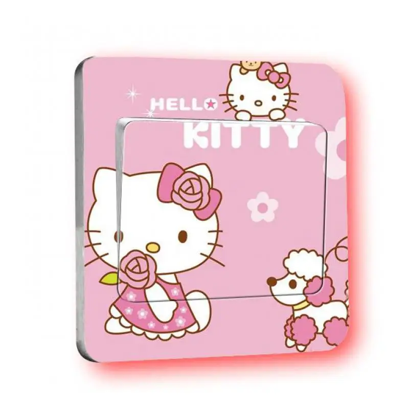 1 шт. последняя идея Красного котенка hello Kitty переключатель наклейки s домашний сладкий домашний настенный стикер переключатель - Цвет: Светло-зеленый