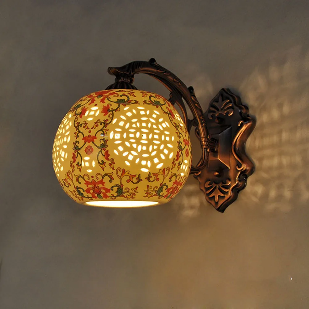 Chinese Style Retro 111v 240v Clical Living Room Entrance Chinese Style Retro 111v 240v Clical Living Room Entrance Corridor Aisle Wall Lamp Ceramics Hollow Carved In Led Indoor Lamps From