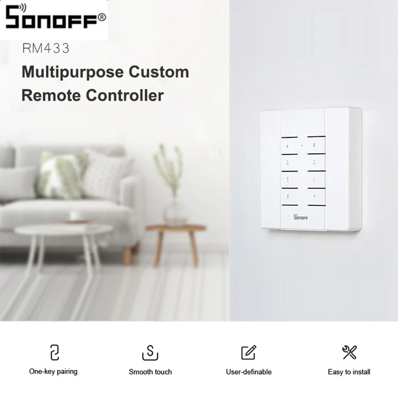 SONOFF RM433 8 клавиш пульт дистанционного управления обновленная версия для SONOFF Basicrf/Slampher/iFan03/4CHProR2/TX series/433 RF мост