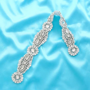 

Belt Crystal DIY Bridal Fashion Flat Back Hot Drill Rhinestone Accessories With Beads Wedding Dresses Applique Wholesale S127