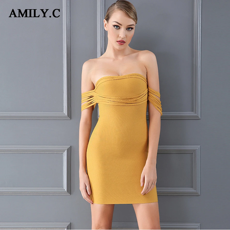Adyce-2018-Sexy-Mulheres-Bandage-Vestido-Chic-Yellow-Off-The-Shoulder-Bodycon-Vestido-Ocasional-Vestidos-de (2)_