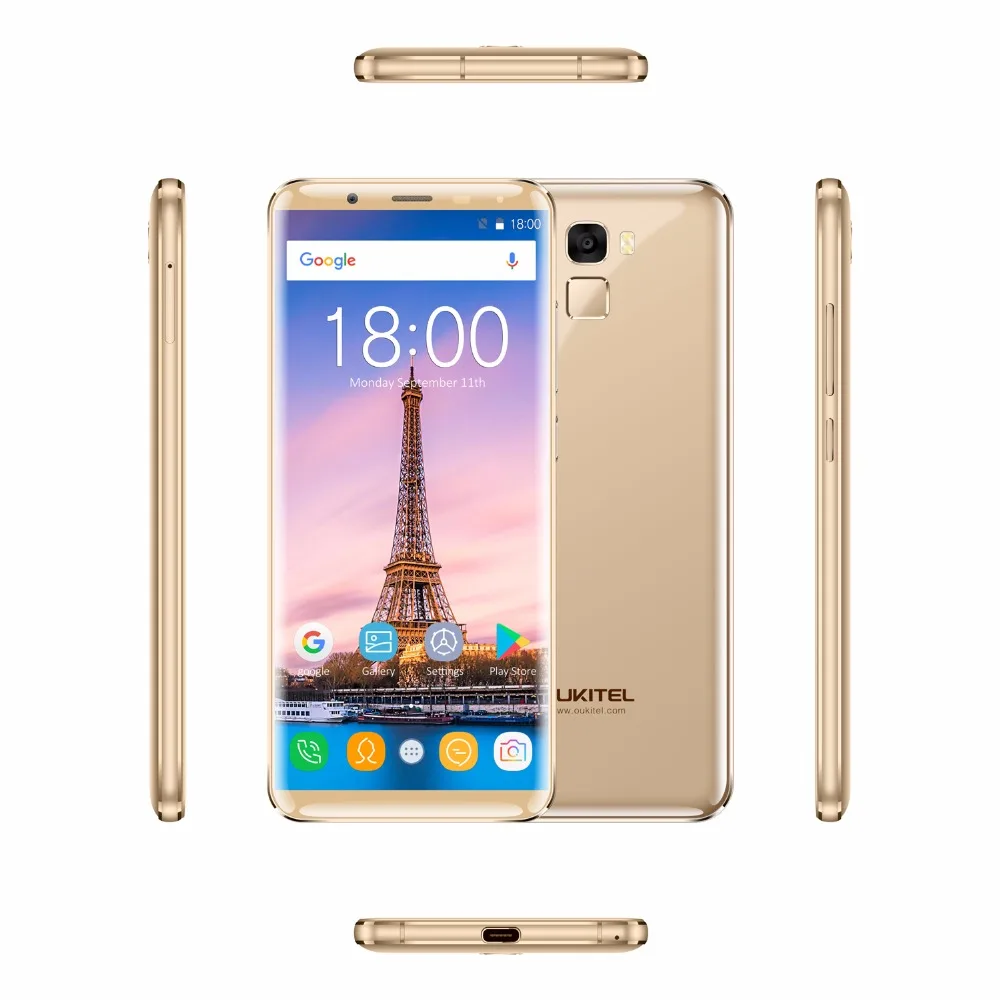 Oukitel K5000 5000 mAh 5,7 "HD 18:9 Дисплей 4 Гб Оперативная память 64 Гб Встроенная память MTK6750T восьмиядерный смартфон Быстрая зарядка 4G отпечатков