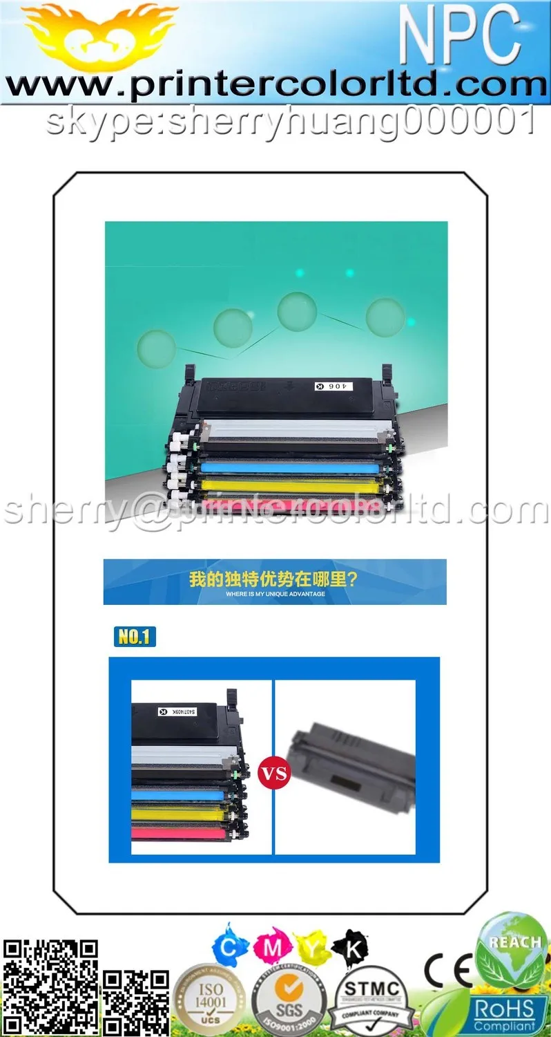 Compatible color toner cartridge for samsung clt 406 для samsung clp360/362/363/364/365/365 w/366/366 w/367/368/clx3300/3302/3304