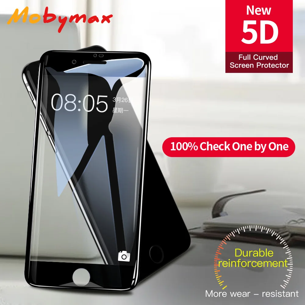 

5D Full Cover Tempered Glass For iPhone 8 X 6 6S 7 Plus Full Screen Protector Film For iPhone X 8 Plus Glass film 9H premium