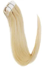High Quality 16″ 18″ 20″ 22″ 24″ Brazilian Remy Tape In Hair Extensions PU Tape Glue thick Skin Weft Human 40Pcs/lot