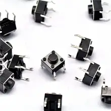 100pcs 6x6x5mm Light touch switch DIP4 ON/OFF 6*6*5 Touch button Touch micro switch 6*6*5mm keys button DIP 4pin free shipping