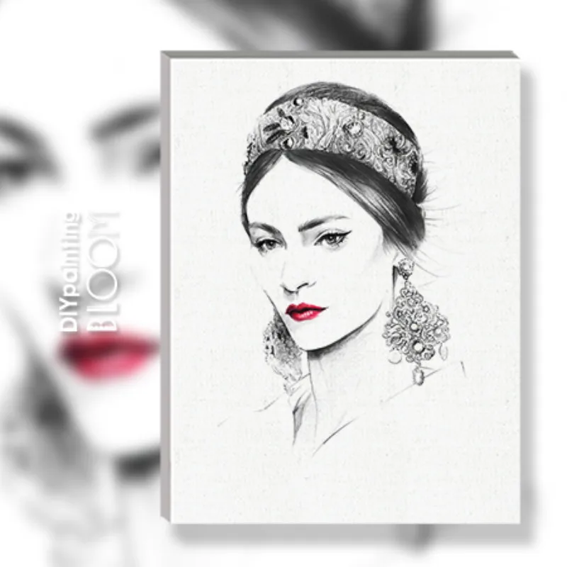 

Nordic Style Fashion Lady Oil Painting By Numbers DIY Home Decorative Pictures Stick Figure Nail Bag Home Art Decoration