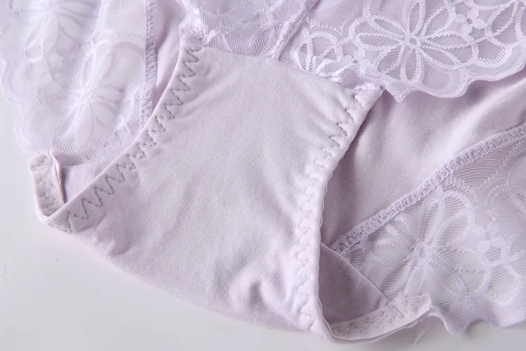 Sexy Lace Transparent Panties Women Plus Size Seamless Panties Underwear Women Cotton High Waist Lace Panties Brief             3