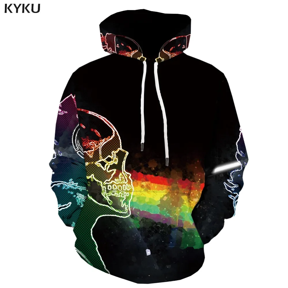 KYKU Brand Skull Sweatshirts men Poker Hooded Casual Metal 3d Printed Cosplay Sweatshirt Printed Gothic Hoodie Print Long Sleeve