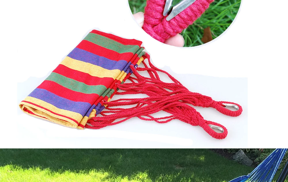 Leewince individual Hammock Portable Camping Garden Beach Travel Hammock Outdoor Ultralight Colorful Cotton Polyester Swing Bed