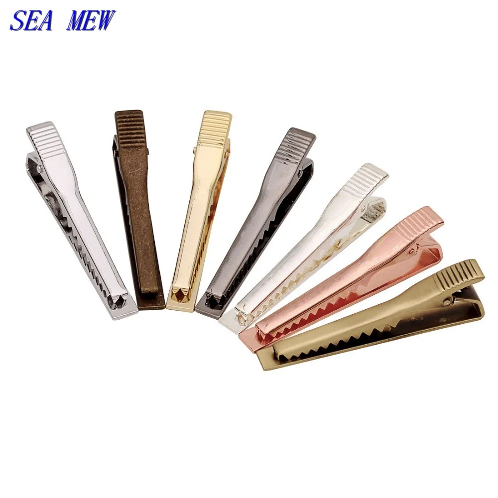 Fashion Classic Men Tie Pin Clips 7 Colors Plated Copper Tie Clips For