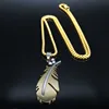 2022 Fashion Feather Stainless Steel Necklaces for Men Jewelry Gold Color Chain Necklace Jewellery cadena hombre N1039S02 ► Photo 3/6