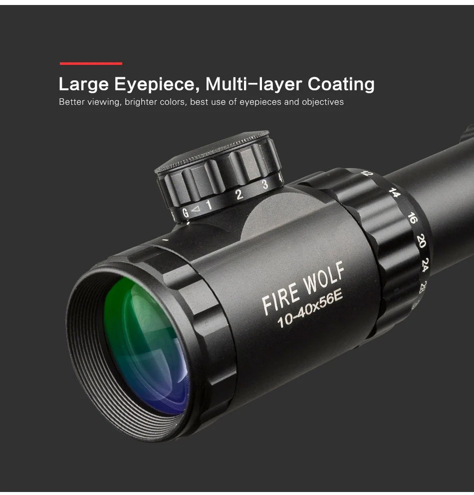 Escopos de Ajuste de Paralaxe da Roda Vermelho e Verde Vista para Escopos Caça Lateral Óptica Riflescope Ponto Militares 10-40x56e 5 High Quality Esporte e Lazer