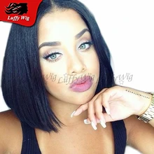 Light Yaki Straight Brazilian Virgin Hair Bob Wigs Glueless Short Bob Lace Wigs Human Hair Full Lace Wigs With Bleached Knots