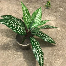 10 листьев зебры листья растения бонсай искусственная пластмассовая трава Забор Открытый завод стены травы украшения