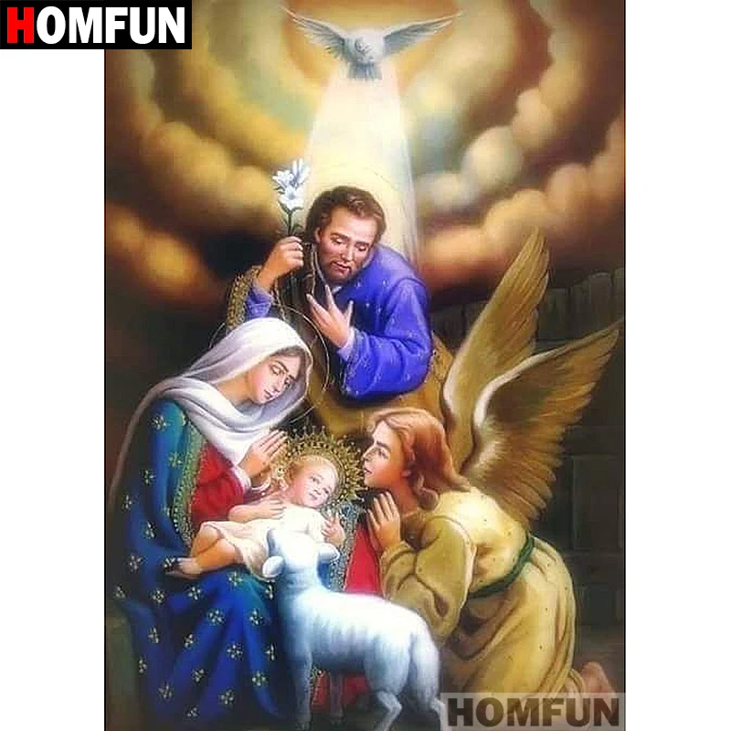 HOMFUN Full Square/Round Drill 5D DIY Diamond Painting &quotReligion Jesus&quot Embroidery Cross Stitch Home Decor Gift A07052 | Дом и сад
